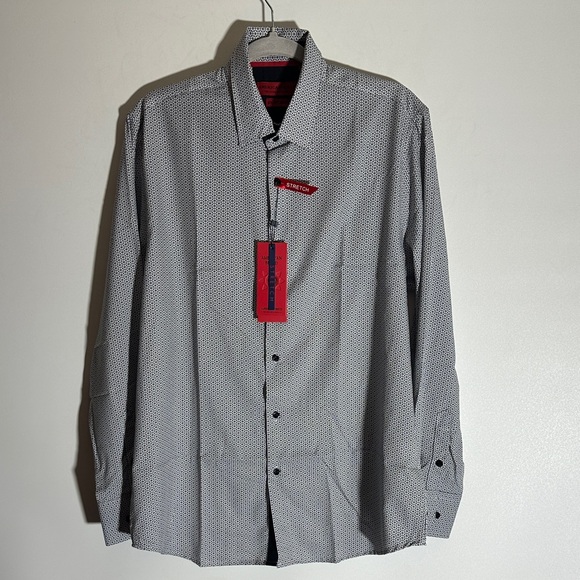 Elegant Black and White Patterned Men's Shirt